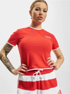 Adidas Originals Damen T-Shirt Cropped In Rot