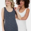 Damen Tank Tops Jen B Doublepack In Blau -URBAN CLASSICS Verkäufe alife kickin tank tops blau 927767