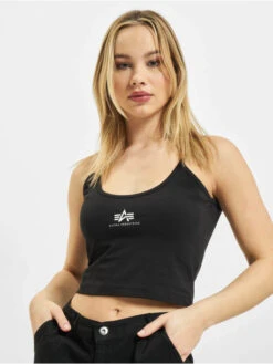 Alpha Industries Damen Top Basic In Schwarz