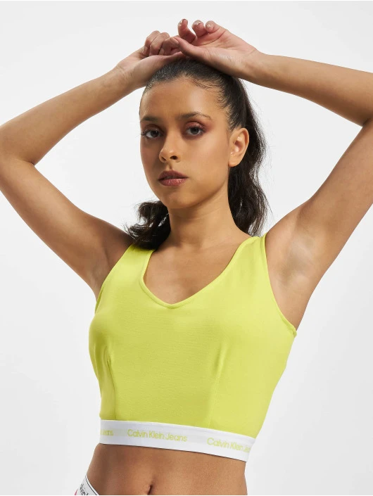 Calvin Klein Damen Top Contrast Tape Milano In Gelb 3 Calvin Klein Damen Top Contrast Tape Milano In Gelb