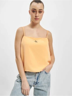 Calvin Klein Damen Top Monogram Cami In Orange