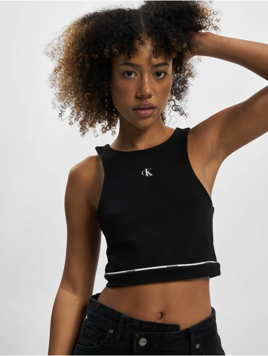 Calvin Klein Damen Top Fashion Racer Milano In Schwarz 3 Calvin Klein Damen Top Fashion Racer Milano In Schwarz