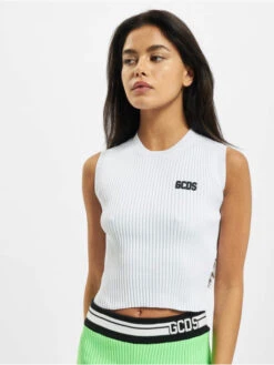 GCDS Damen Top Basic In Weiß