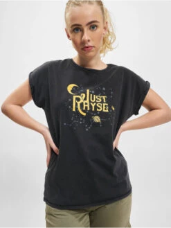 Damen T-Shirt Stars In Schwarz