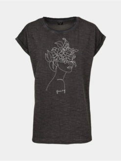 Mister Tee Damen T-Shirt Ladies One Line Fruit In Grau