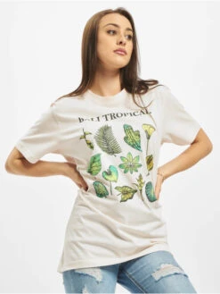 Mister Tee Damen T-Shirt Ladies Bali Tropical In Rosa