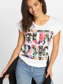 Mister Tee Damen T-Shirt Run DMC Floral In Weiß