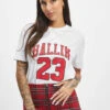 Mister Tee Damen T-Shirt Ladies Ballin 23 In Weiß -URBAN CLASSICS Verkäufe mister tee t shirt weiss 923046