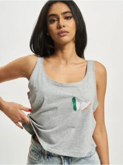 Mister Tee Damen Tank Tops Ladies Kicks Love Emb In Grau