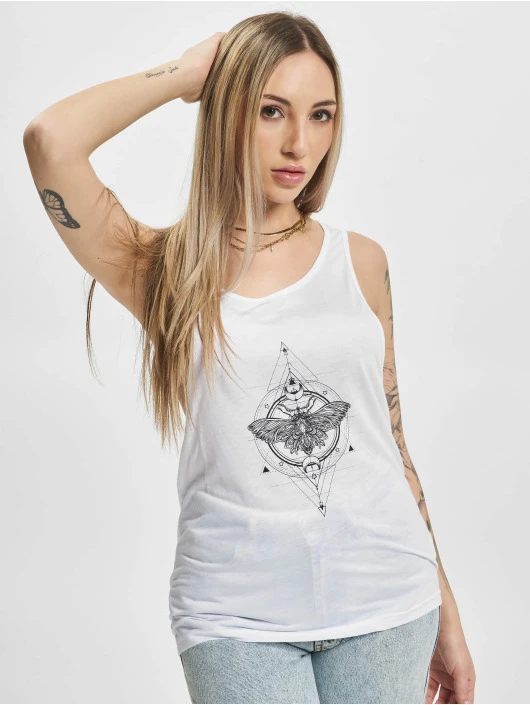 Mister Tee Damen Tank Tops Ladies Moth In Weiß 3 Mister Tee Damen Tank Tops Ladies Moth In Weiß