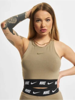 Nike Damen Tank Tops Crop In Olive