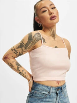 Nike Damen Tank Tops Essentials Rib Crop In Rosa