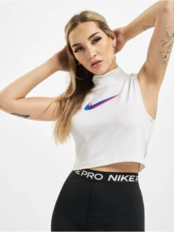 Nike Damen Tank Tops Mock Print In Weiß