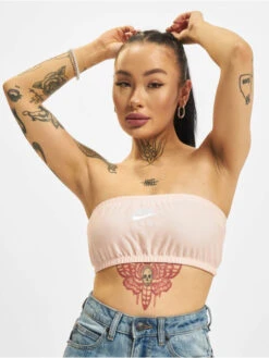 Nike Damen Top Air Pique Bandeau In Rosa
