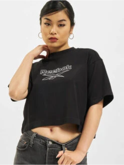 Reebok Damen T-Shirt Cl Pf Big Logo In Schwarz