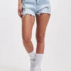 Damen Shorts Distressed Skinny In Blau -URBAN CLASSICS Verkäufe sik silk shorts blau 808741