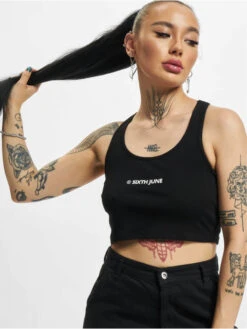 SIXTH JUNE Damen Top Basic Printed In Schwarz