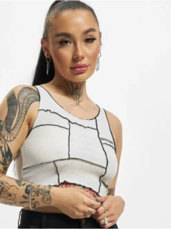 SIXTH JUNE Damen Top Mix Fabrics In Weiß