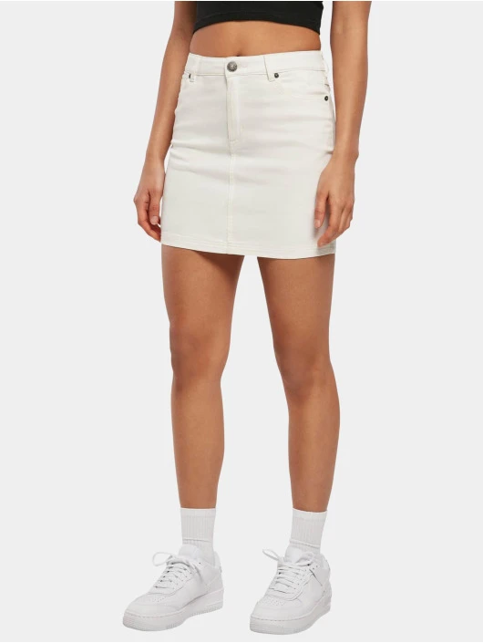 URBAN CLASSICS Damen Rock Ladies Organic Stretch Denim Mini In Beige 3 URBAN CLASSICS Damen Rock Ladies Organic Stretch Denim Mini In Beige