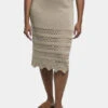 URBAN CLASSICS Damen Rock Ladies 3/4 Crochet Knit In Beige -URBAN CLASSICS Verkäufe urban classics rock beige 953221