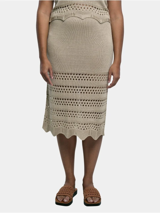 URBAN CLASSICS Damen Rock Ladies 3/4 Crochet Knit In Beige 4 URBAN CLASSICS Damen Rock Ladies 3/4 Crochet Knit In Beige – Bild 2