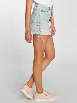 URBAN CLASSICS Damen Rock Lace Up Denim In Blau
