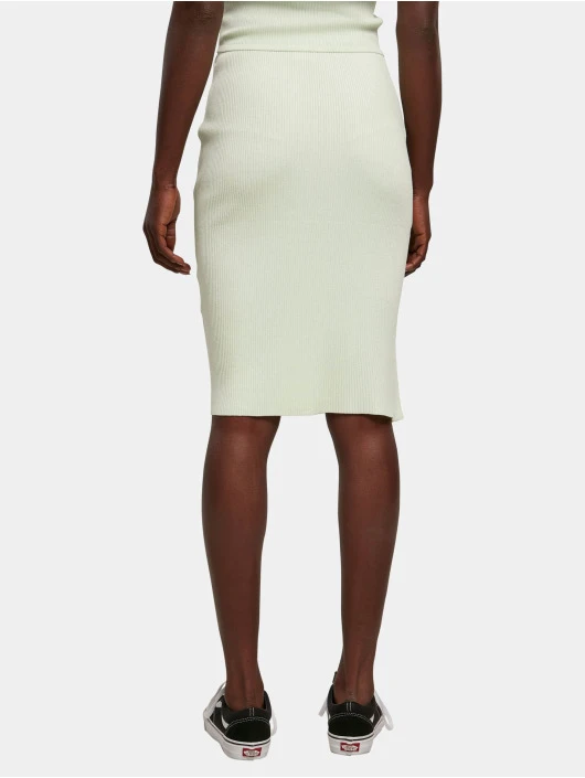 URBAN CLASSICS Damen Rock Ladies Rib In Grün 4 URBAN CLASSICS Damen Rock Ladies Rib In Grün – Bild 2