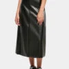 URBAN CLASSICS Damen Rock Ladies Synthetic Leather Midi In Schwarz -URBAN CLASSICS Verkäufe urban classics rock schwarz 918132