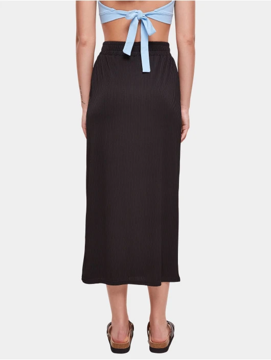 URBAN CLASSICS Damen Rock Ladies Rib Jersey In Schwarz 4 URBAN CLASSICS Damen Rock Ladies Rib Jersey In Schwarz – Bild 2