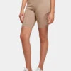 URBAN CLASSICS Damen Shorts Ladies High Waist Lace Inset Cycle In Beige -URBAN CLASSICS Verkäufe urban classics shorts beige 900611