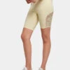URBAN CLASSICS Damen Shorts Ladies High Waist Lace Inset Cycle In Gelb -URBAN CLASSICS Verkäufe urban classics shorts gelb 900624