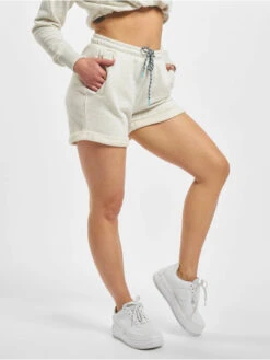 URBAN CLASSICS Damen Shorts Ladies Beach Terry In Grau