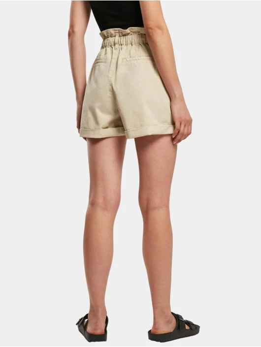 URBAN CLASSICS Damen Shorts Ladies Paperbag In Grün 4 URBAN CLASSICS Damen Shorts Ladies Paperbag In Grün – Bild 2