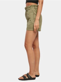 URBAN CLASSICS Damen Shorts Ladies Paperbag In Khaki