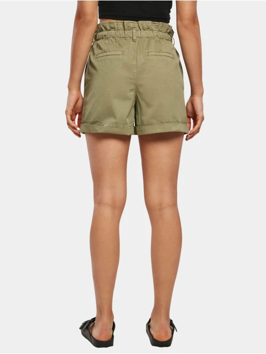 URBAN CLASSICS Damen Shorts Ladies Paperbag In Khaki 4 URBAN CLASSICS Damen Shorts Ladies Paperbag In Khaki – Bild 2
