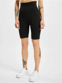 URBAN CLASSICS Damen Shorts Ladies High Waist Cycle 2-Pack In Schwarz -URBAN CLASSICS Verkäufe urban classics shorts schwarz 749552 1