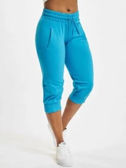 URBAN CLASSICS Damen Shorts Ladies French Terry Capri In Türkis