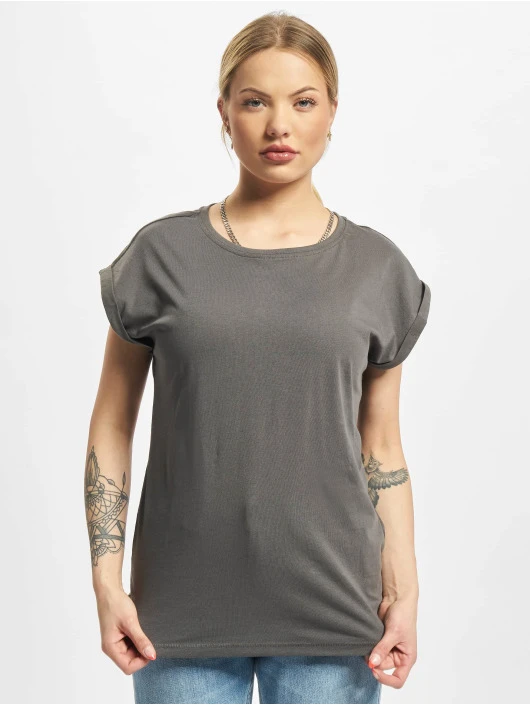 URBAN CLASSICS Damen T-Shirt Ladies Extended Shoulder In Grau 3 URBAN CLASSICS Damen T-Shirt Ladies Extended Shoulder In Grau