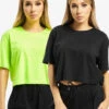 URBAN CLASSICS Damen T-Shirt Ladies Short Oversized Neon 2-Pack In Grün -URBAN CLASSICS Verkäufe urban classics t shirt gruen 749885