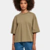 URBAN CLASSICS Damen T-Shirt Ladies Organic Oversized In Khaki 2 URBAN CLASSICS Damen T-Shirt Ladies Organic Oversized In Khaki -URBAN CLASSICS Verkäufe urban classics t shirt khaki 895710
