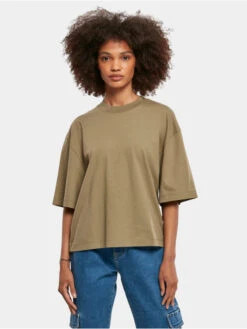 URBAN CLASSICS Damen T-Shirt Ladies Organic Oversized In Khaki