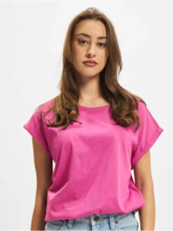 URBAN CLASSICS Damen T-Shirt Ladies Extended Shoulder In Pink