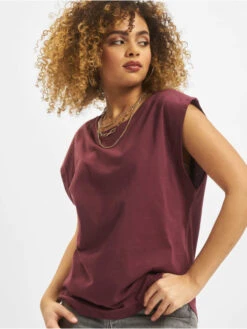 URBAN CLASSICS Damen T-Shirt Basic Shaped In Rot