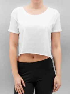 URBAN CLASSICS Damen T-Shirt Short In Weiß