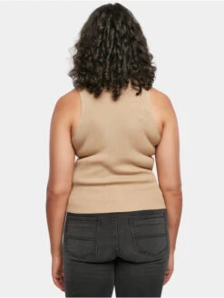 URBAN CLASSICS Damen Tank Tops Ladies Short Rib Knit Turtleneck In Beige -URBAN CLASSICS Verkäufe urban classics tank tops beige 916489 1
