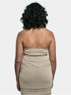 URBAN CLASSICS Damen Tank Tops Ladies Short Crochet Knit Neckholder In Beige -URBAN CLASSICS Verkäufe urban classics tank tops beige 953208 1