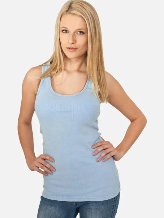URBAN CLASSICS Damen Tank Tops Faded In Blau 3 URBAN CLASSICS Damen Tank Tops Faded In Blau