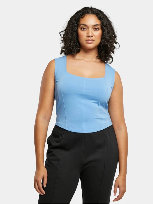 URBAN CLASSICS Damen Tank Tops Ladies Short Corsage In Blau 3 URBAN CLASSICS Damen Tank Tops Ladies Short Corsage In Blau