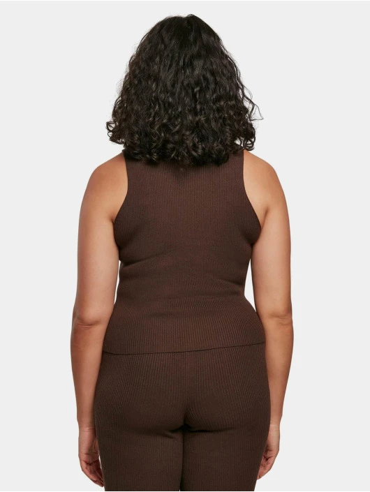 URBAN CLASSICS Damen Tank Tops Ladies Short Rib Knit Turtleneck In Braun 4 URBAN CLASSICS Damen Tank Tops Ladies Short Rib Knit Turtleneck In Braun – Bild 2