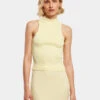URBAN CLASSICS Damen Tank Tops Ladies Short Rib Knit In Gelb -URBAN CLASSICS Verkäufe urban classics tank tops gelb 916507